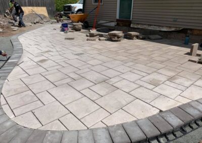 Stone Patio and Walkway Installation Project in Southington, CT