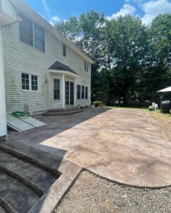 Stamped Concrete Patio, Walkway, Steps Project in Wethersfield, CT by Coastal Creations