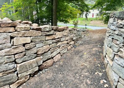Glastonbury, CT | Natural Stone Wall Build & Restoration Project
